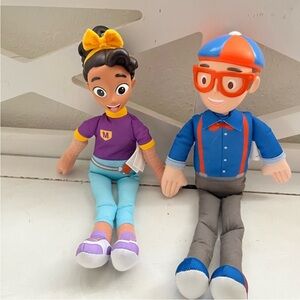 Blippi My Friend Meekah Talking Plush Doll with free Blippi doll.  Both work